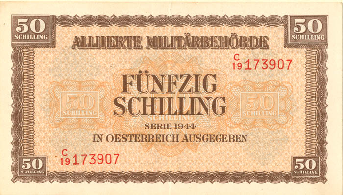 Austria - 50 Schillings - P-109 - 1944 dated Foreign Paper Money